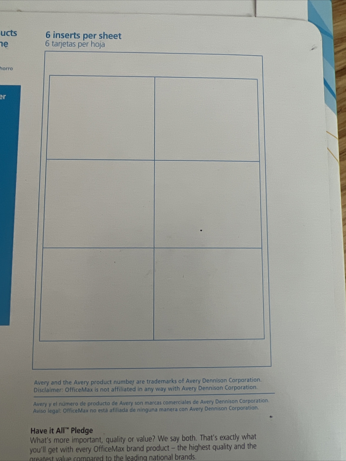 Office Max Laser Inkjet Name Badge Insert Refills 300 Inserts 50 Sheet 3″ x 4″