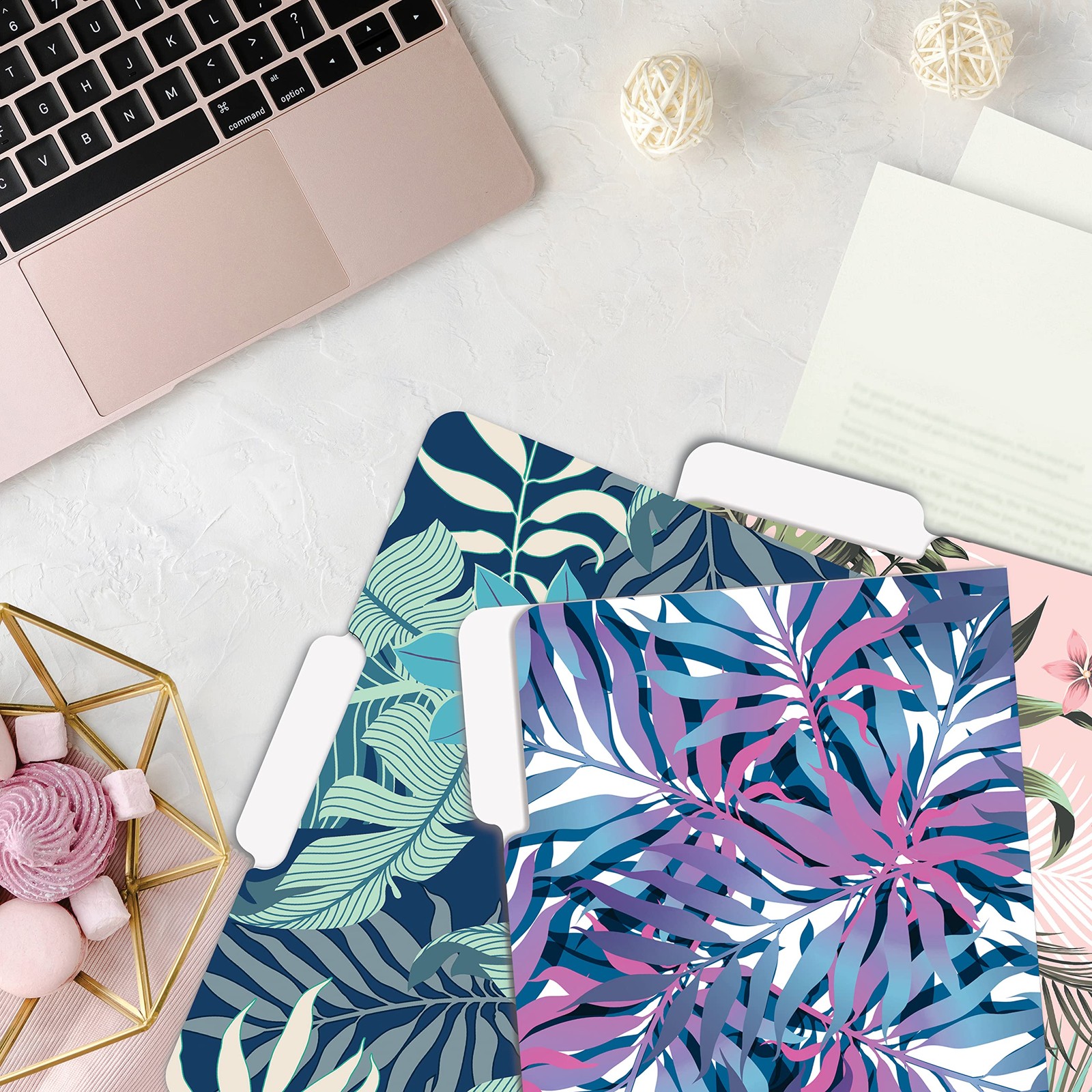 Better Office Products Decorative File Folders, 12 Pack, 6 Unique Designs, He…