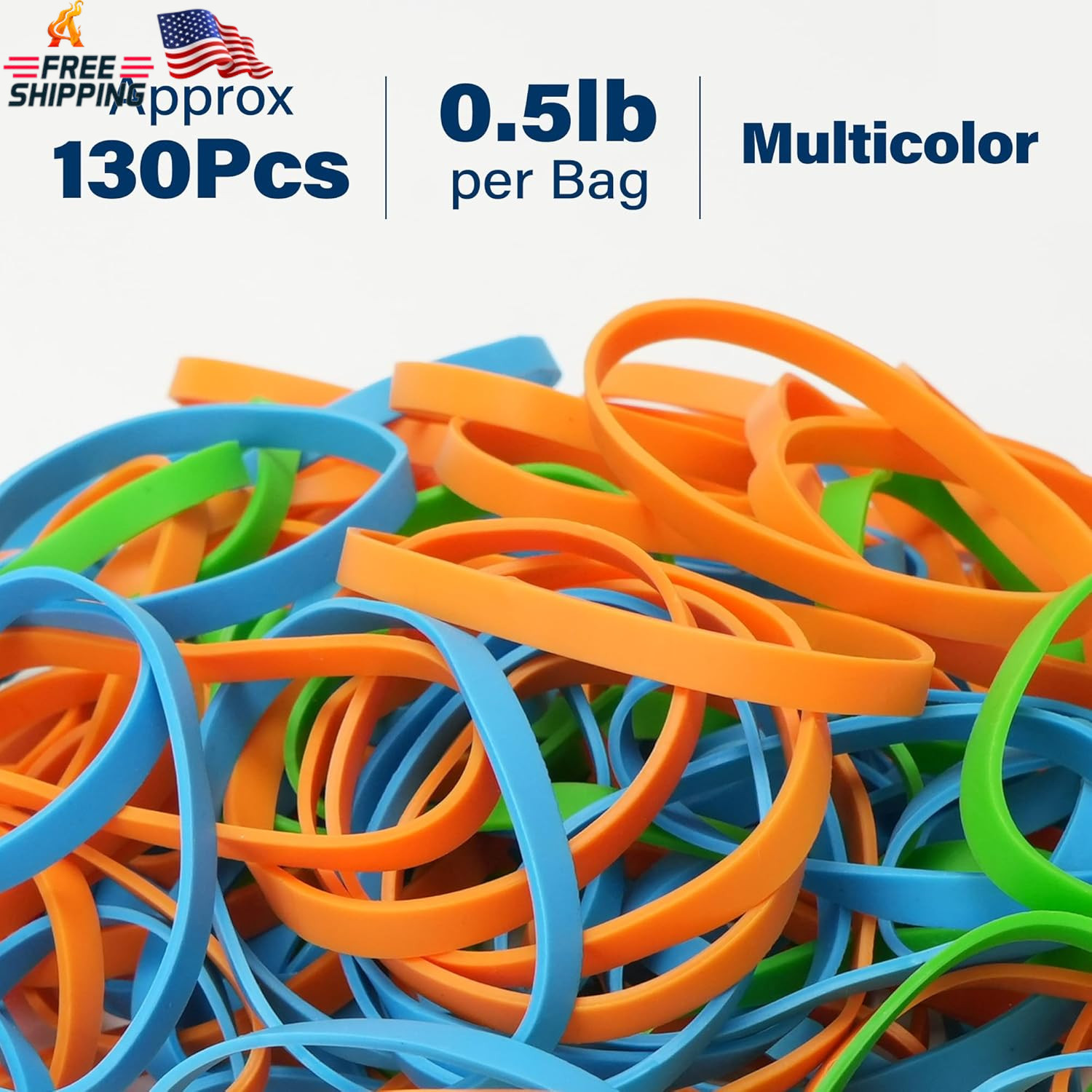 Lotfancy Rubber Bands, Size 64 (3-1/2″ X 1/4″), 0.5 Lb Approx 130 Pcs Thick Heav