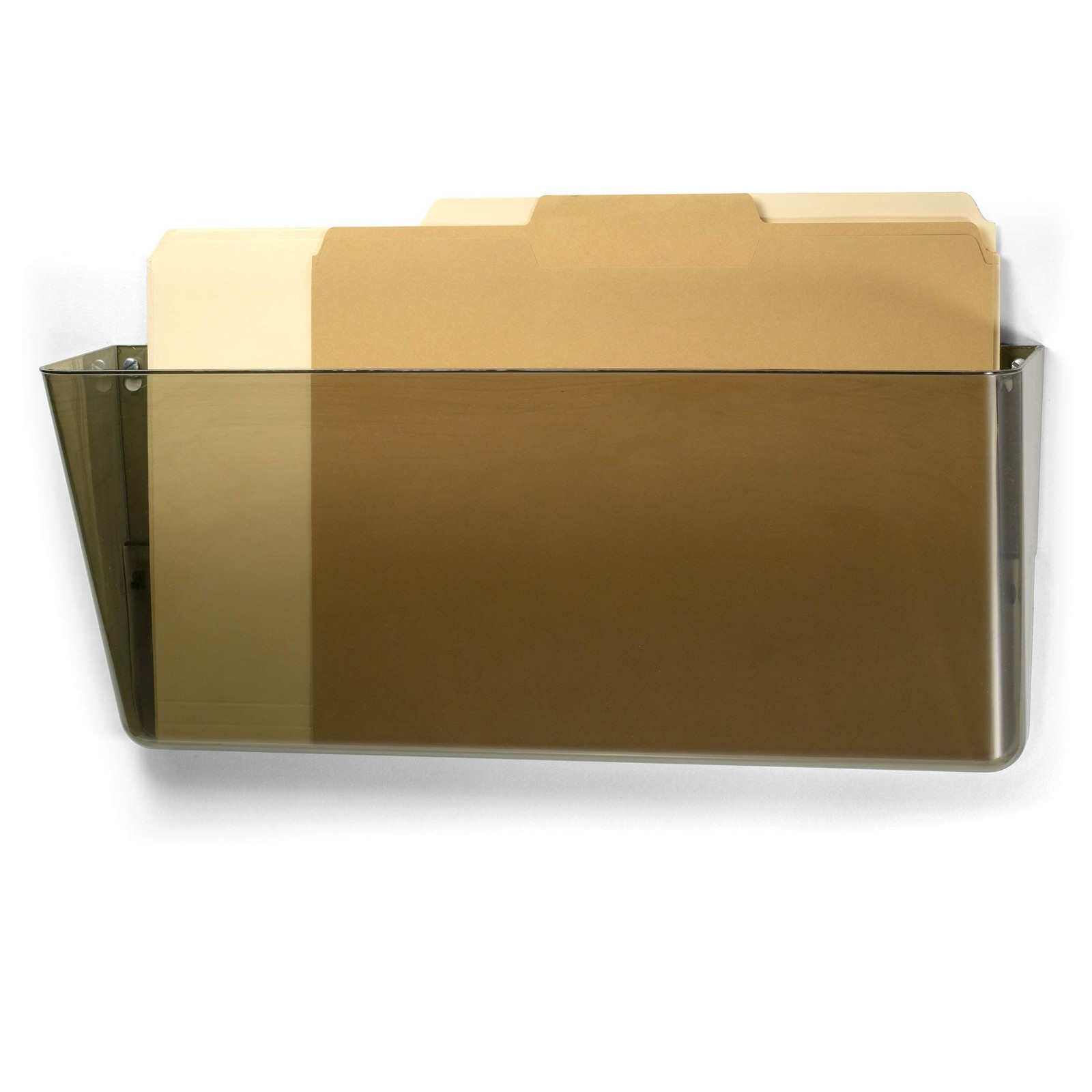 16.19×4.13×7 Inch Smoke Plastic Wall File Pocket Legal Letter Size Holder