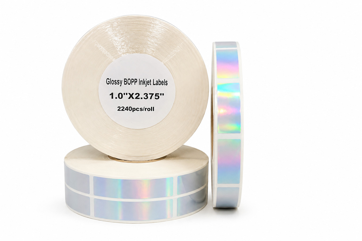 Iridescent Silver Holographic 10ml-30ml vial Labels – 1″ x 2.375″ – 2,240 Labels