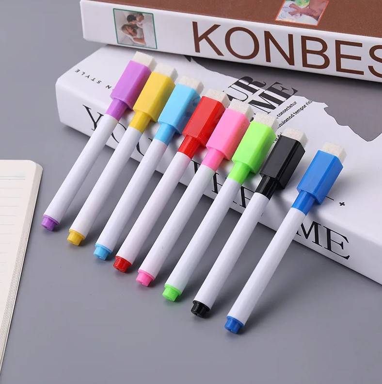 8Pcs Dry Erase Whiteboard Markers Chisel Tip Low Odor School Office Set