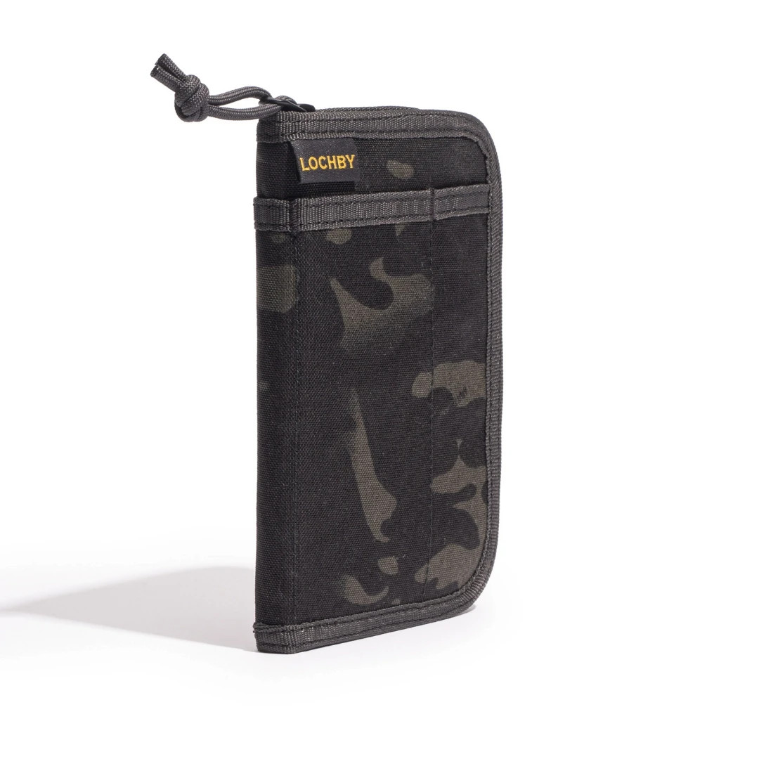 LOCHBY Pocket Journal Black Camo | Notebook Cover | Water Resistant Waxed Canvas