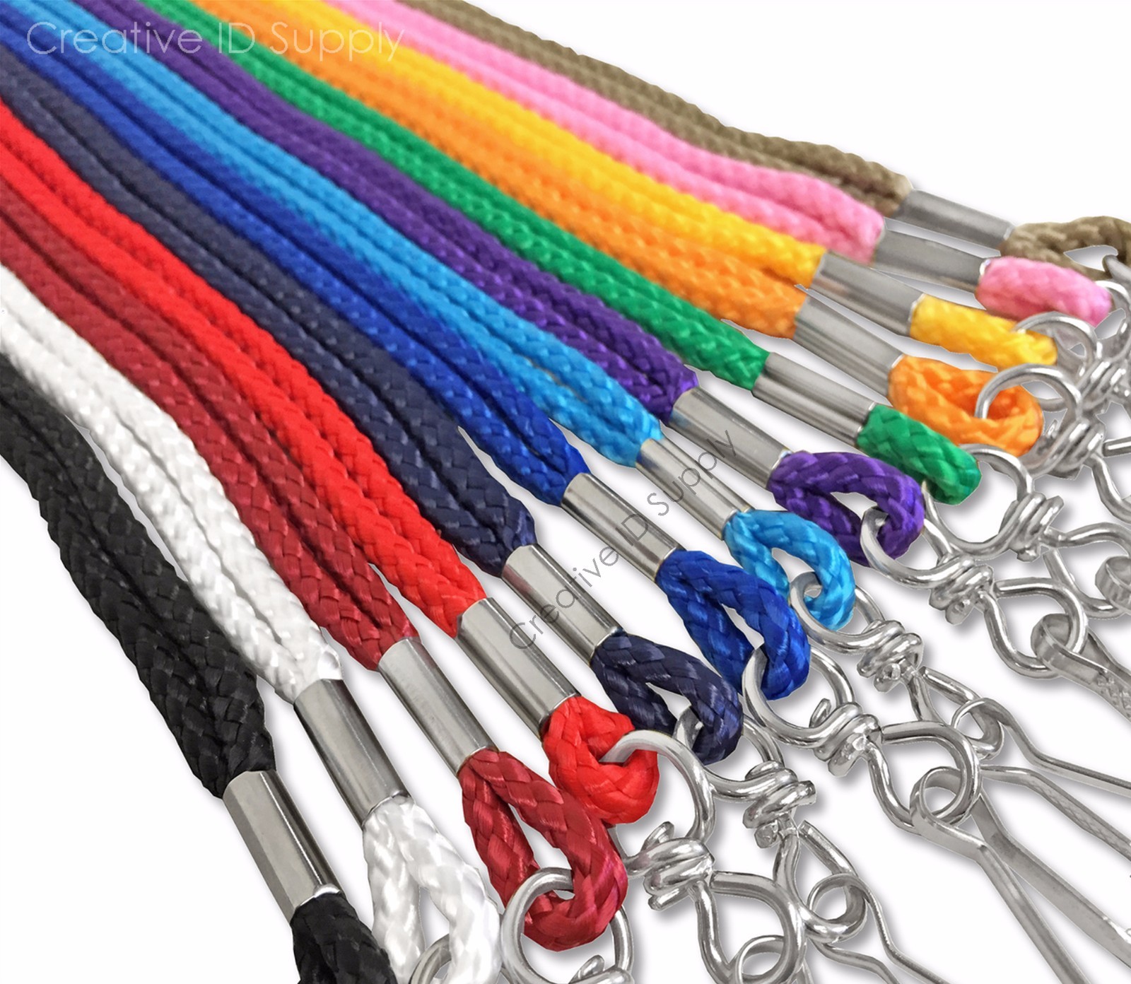 LANYARD – PACK 50 pieces ROPE ROUND NECK LANYARD ID WITH SWIVEL J HOOK