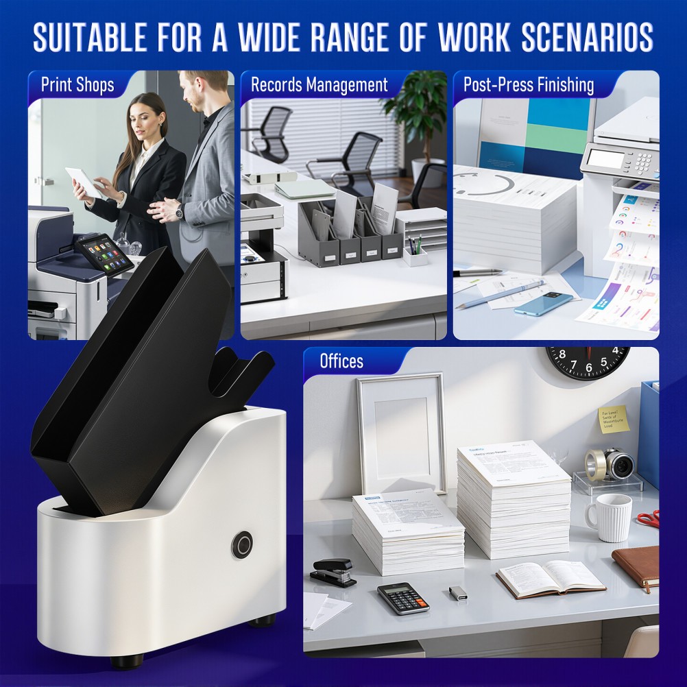 Desktop Paper Jogger 50mm, 300Sheets A4/Letter/A5 Size Paper Finisher for Office