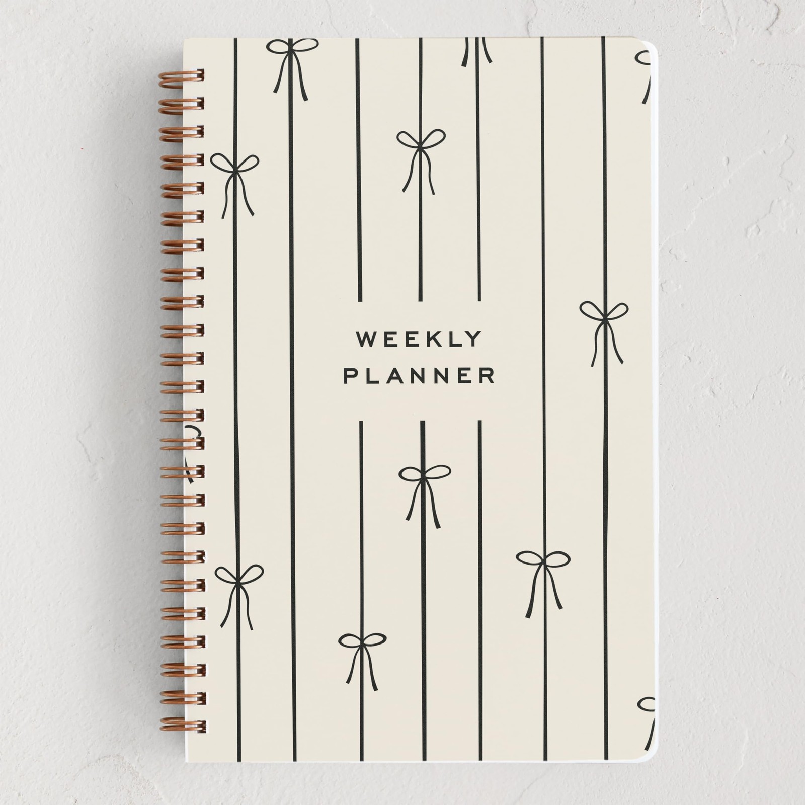 Minted Black Lines of Bows 2026 Weekly & Monthly A5,