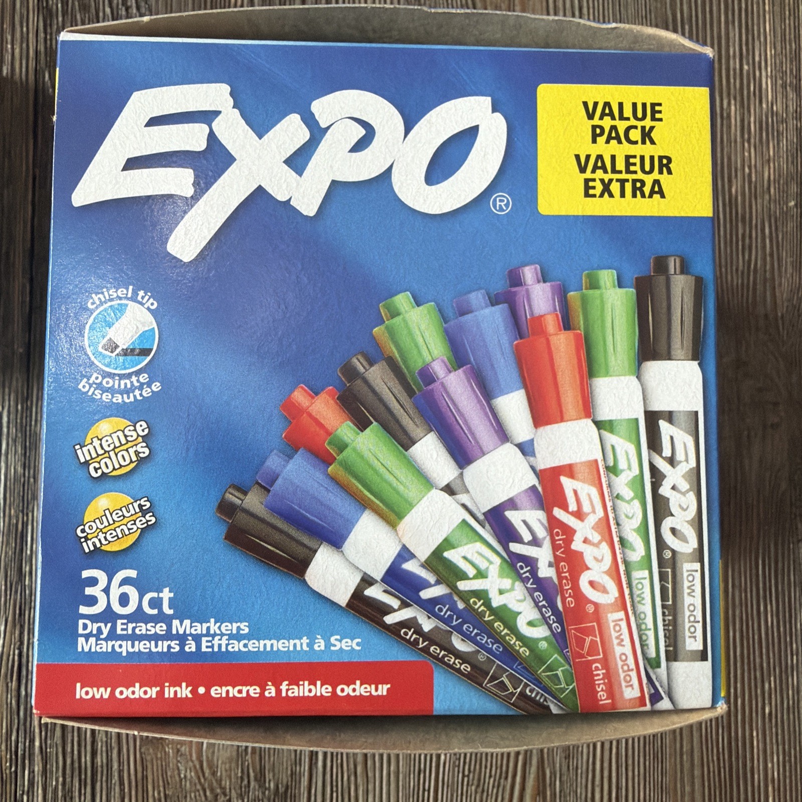 Expo 36 Pack Dry Erase Markers Chisel Tip Whiteboard Assorted Colors Value Pack