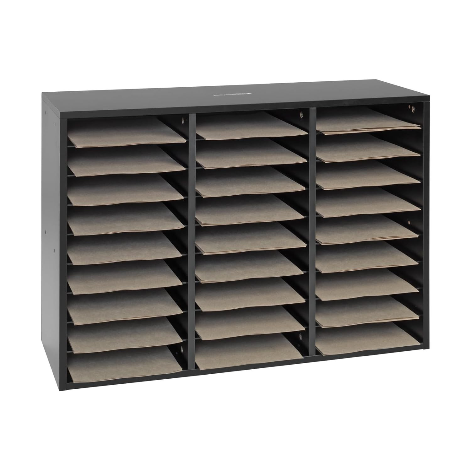 27-Slot Black Literature Organizer for Classroom or Home – Easy Assembly