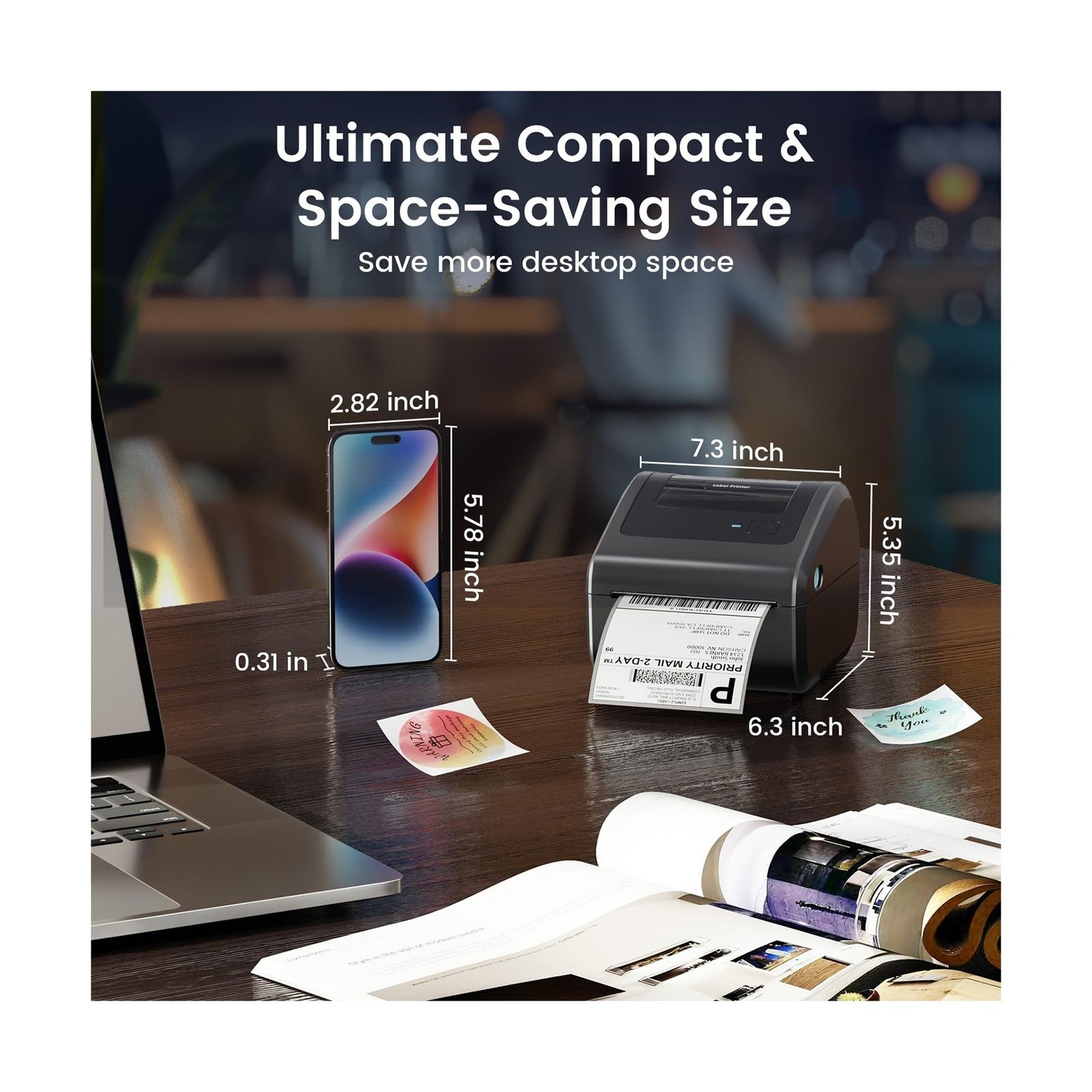 Bluetooth Shipping Label Printer 4×6, D450BT Thermal Label Printer … Fast Ship