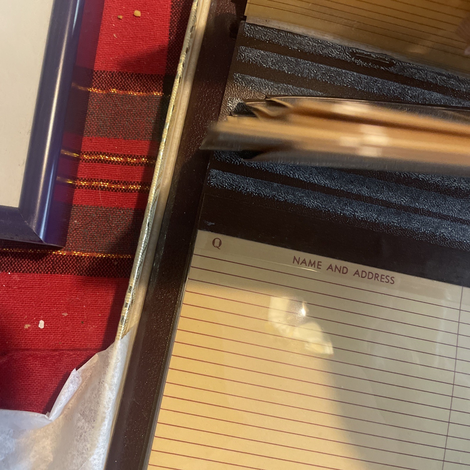 Vintage Address Book Burgundy Gold Flying Ducks In Gift Box See Description