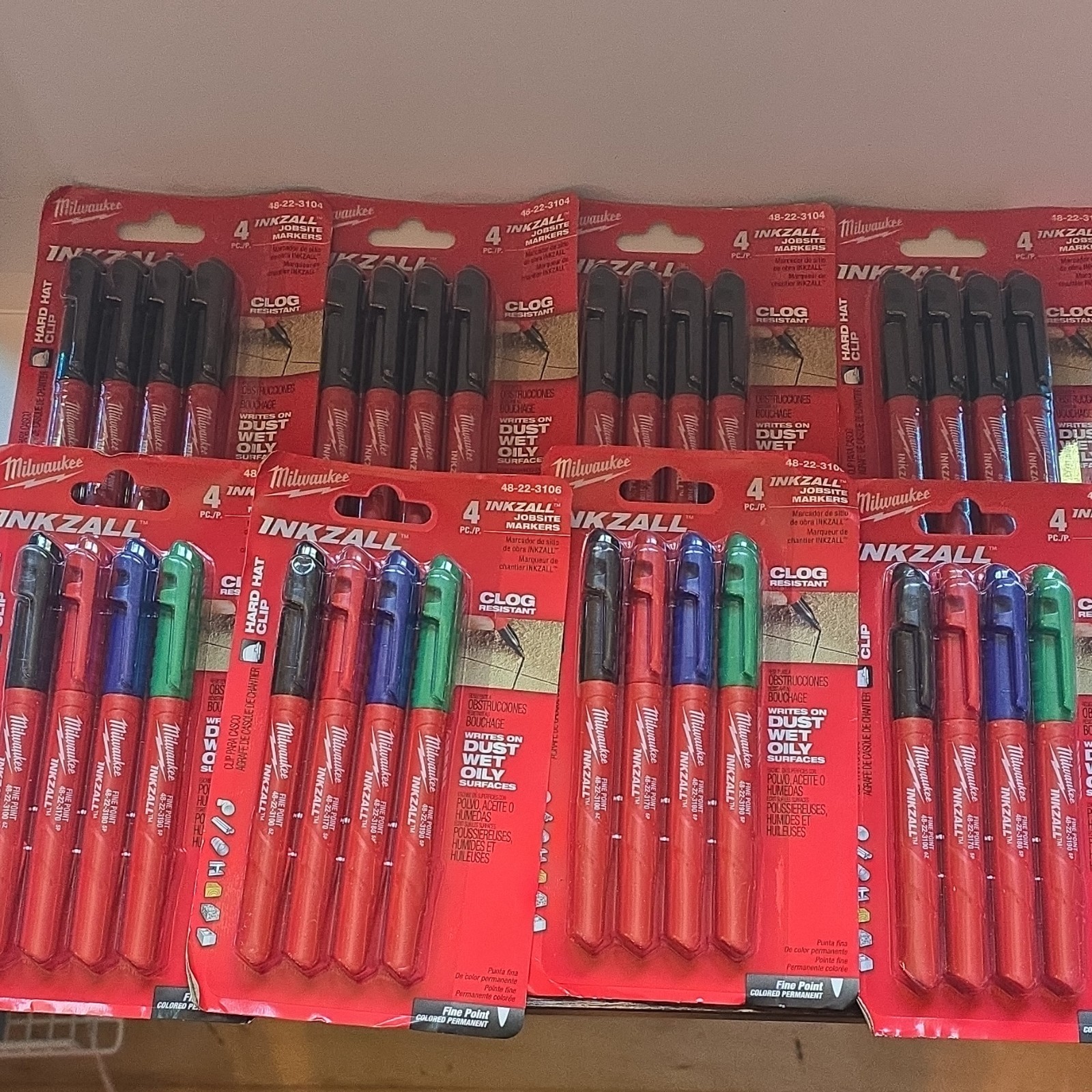Milwaukee INKZALL 48-22-3104 Fine Point Permanent Markers, 32 pc Combo Pack