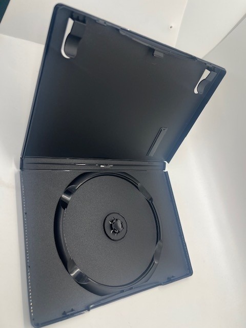12 PCS 14MM SINGLE DVD CASES, NO LOGO, BLACK, w BLACK SECURITY STRIP PSD12-PA