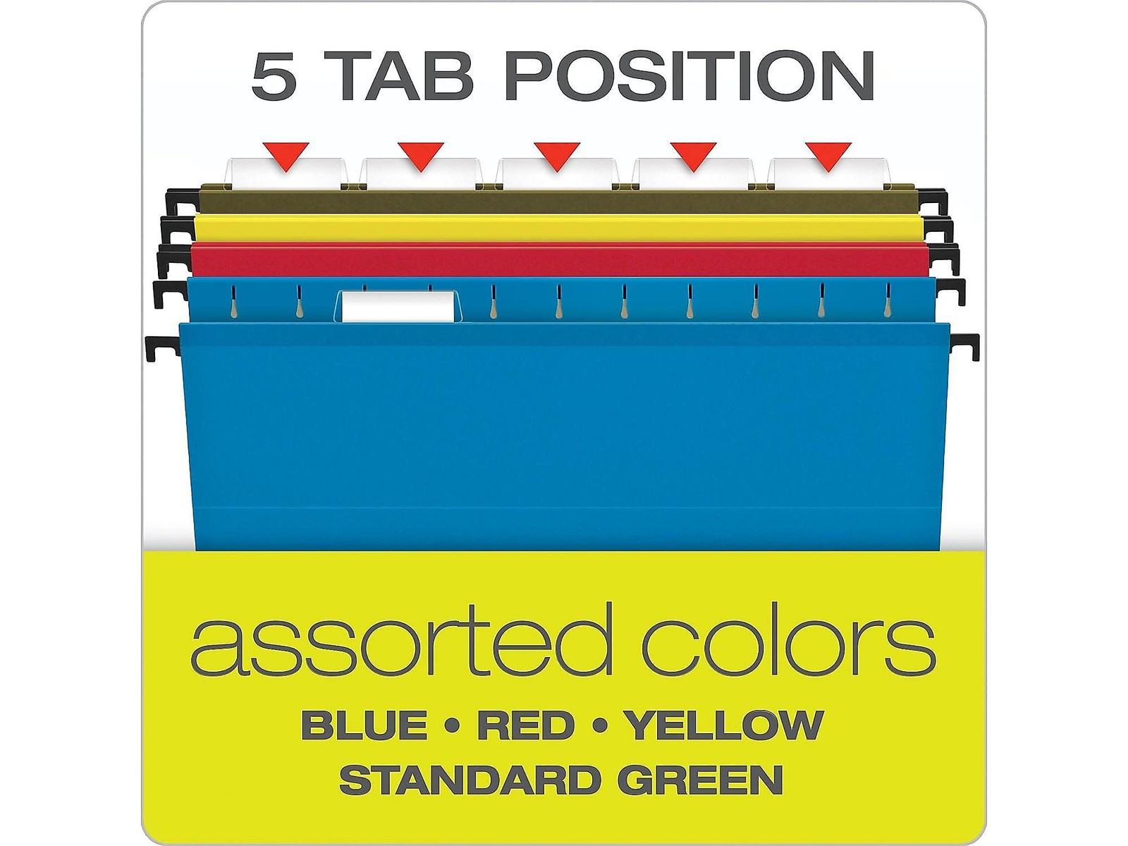 Pendaflex SureHook Reinforced Extra Capacity Hanging Letter, Assorted Colors
