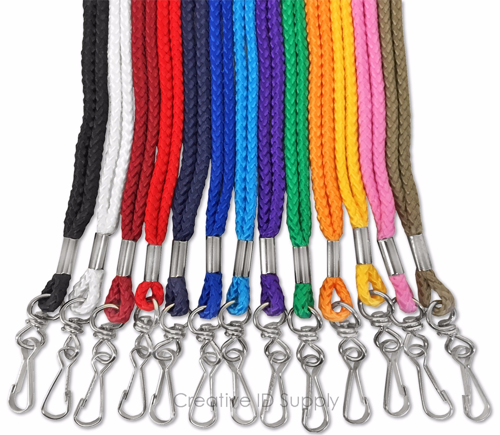 LANYARD – PACK 50 pieces ROPE ROUND NECK LANYARD ID WITH SWIVEL J HOOK