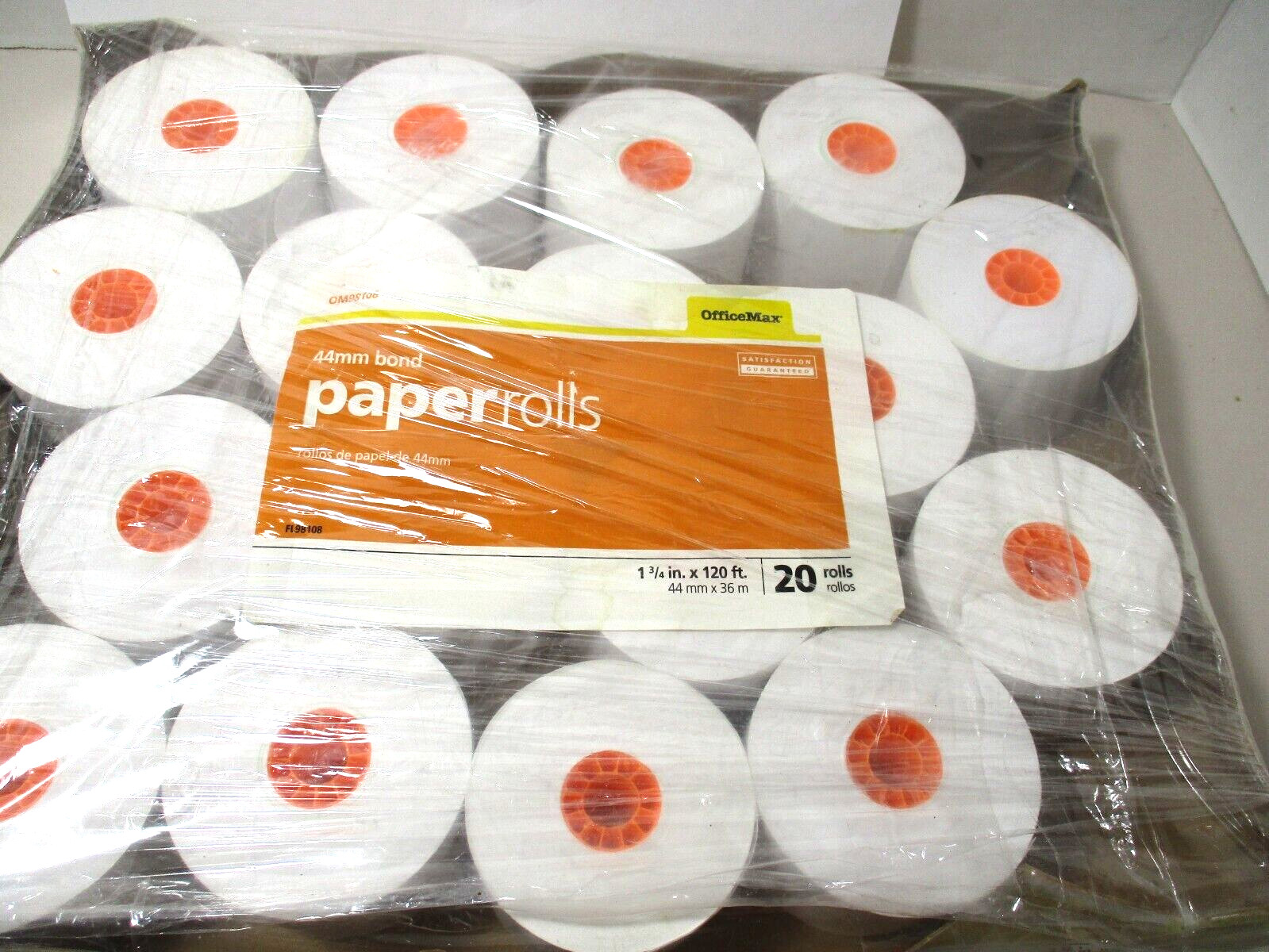 17 Paper Rolls Bond 44mm Office Max 1-3/4in x 120ft #OM9S108