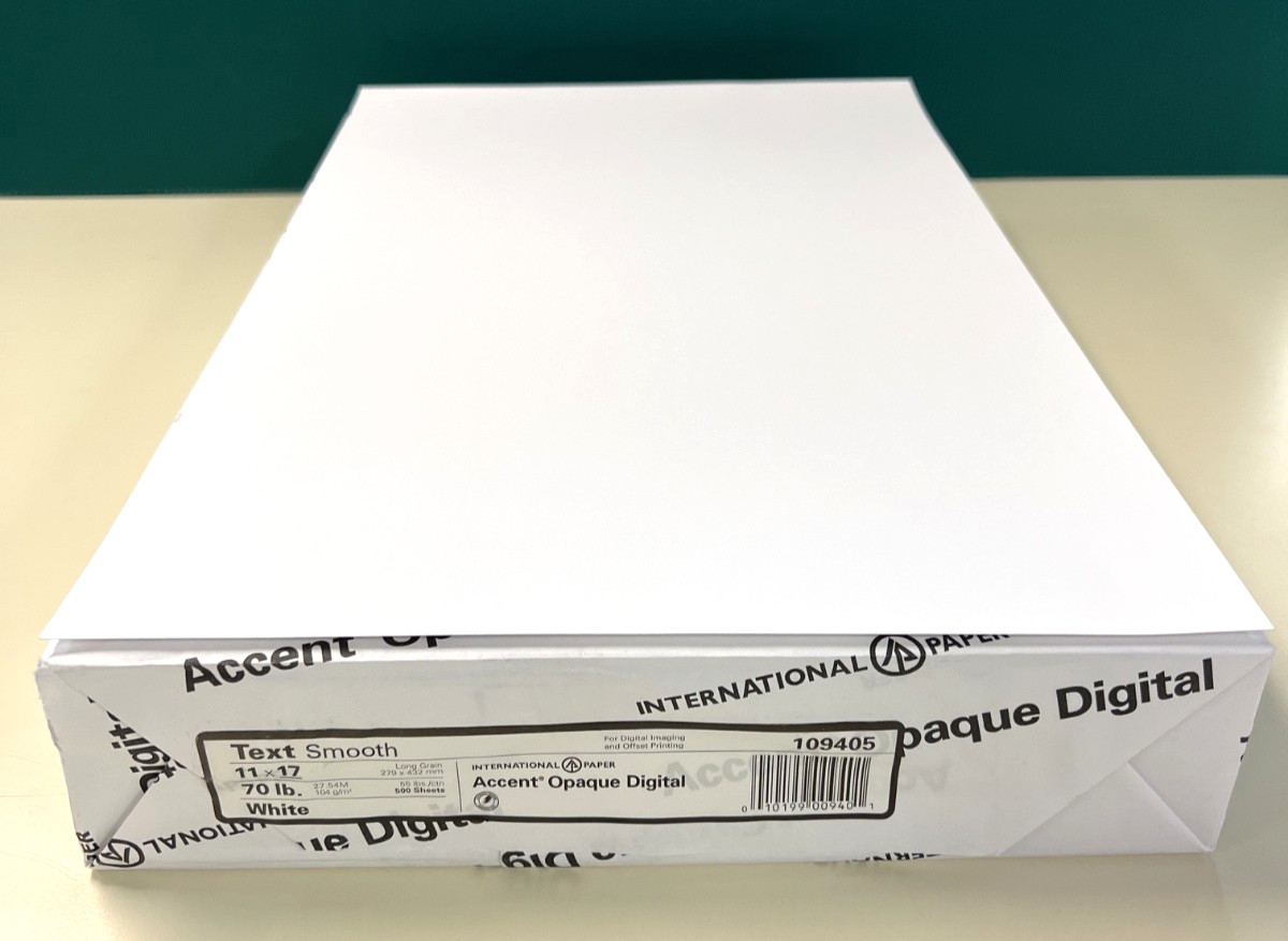 70# White Accent Digital Text 11″x17″ Smooth Opaque Paper 500/Factory Ream