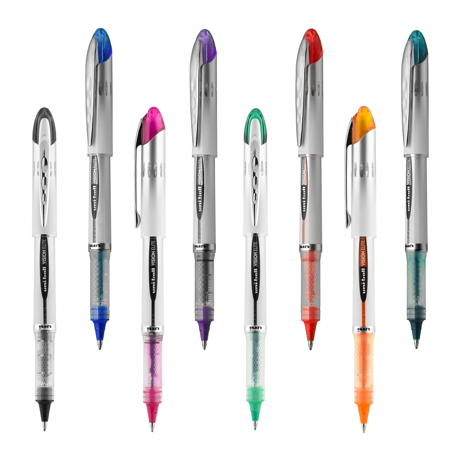 8pk Uni-Ball Vision Elite Rollerball Pen Assorted Color Waterproof Airplane