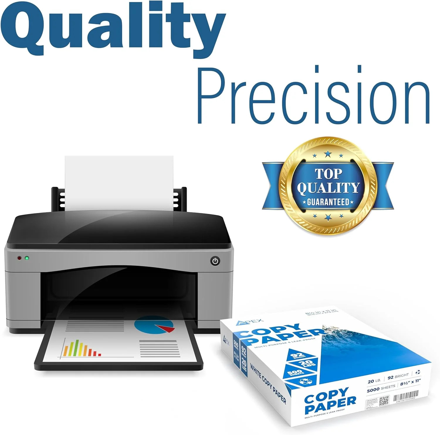 Printer Copy Paper Multipurpose White 8.5″ X 11″ Bulk 10 Reams 5000 Sheets