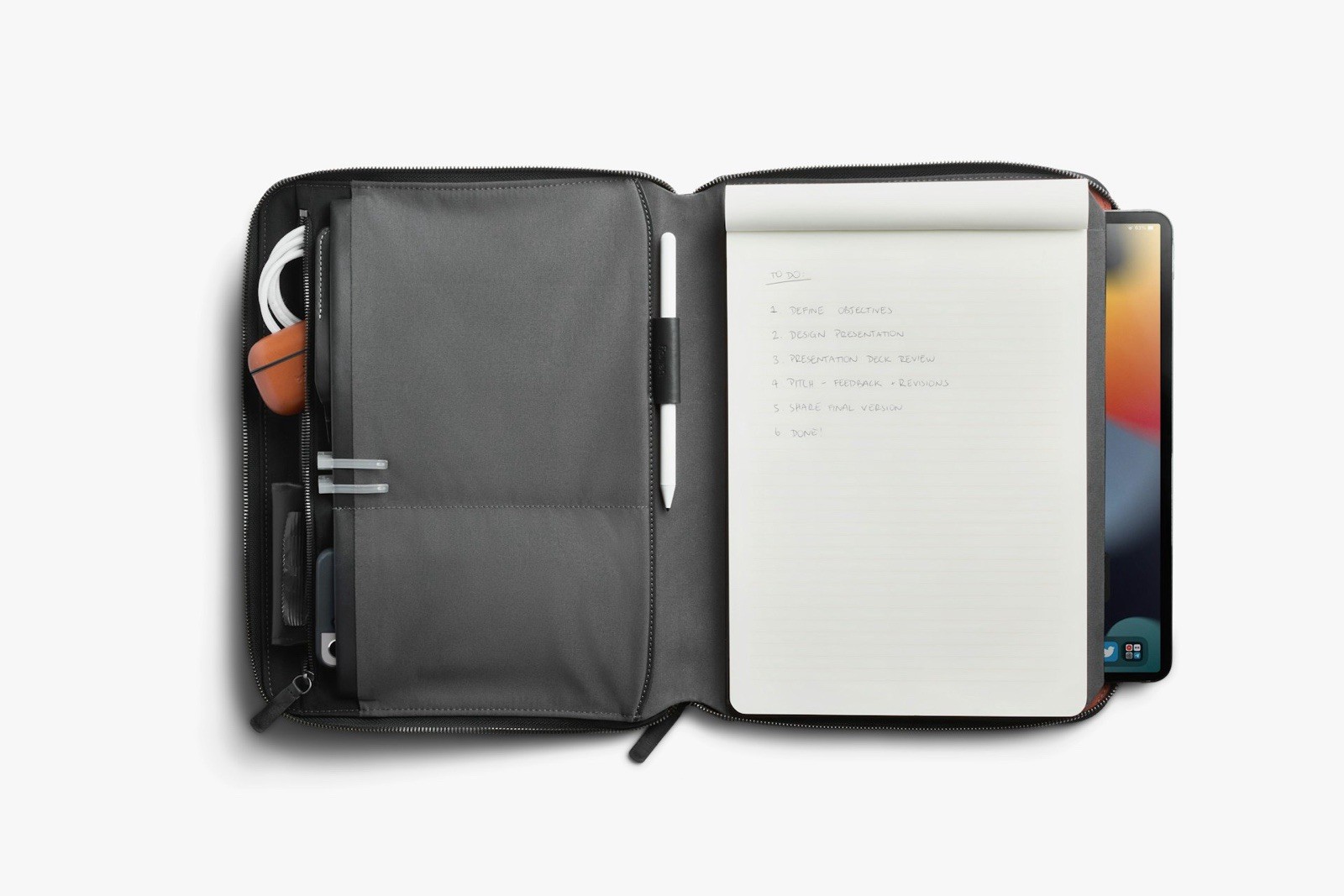 Bellroy Tokyo Folio 12.9 Raven Black Tablet Organizer Case w A4 Notebook NWT