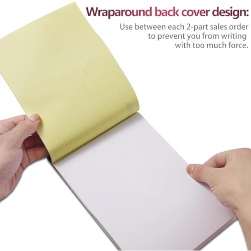 Invoice Book 20 Pack 2-Part Carbonless Receipt Book 5-9/16 x 8-7/16 1000 Sets