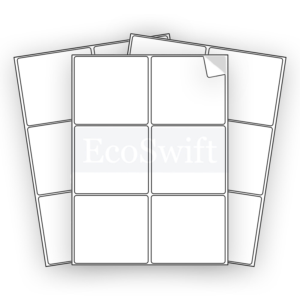 (120) 4 x 3 1/3 EcoSwift Laser/Ink Address Shipping Adhesive Labels 6 per sheet