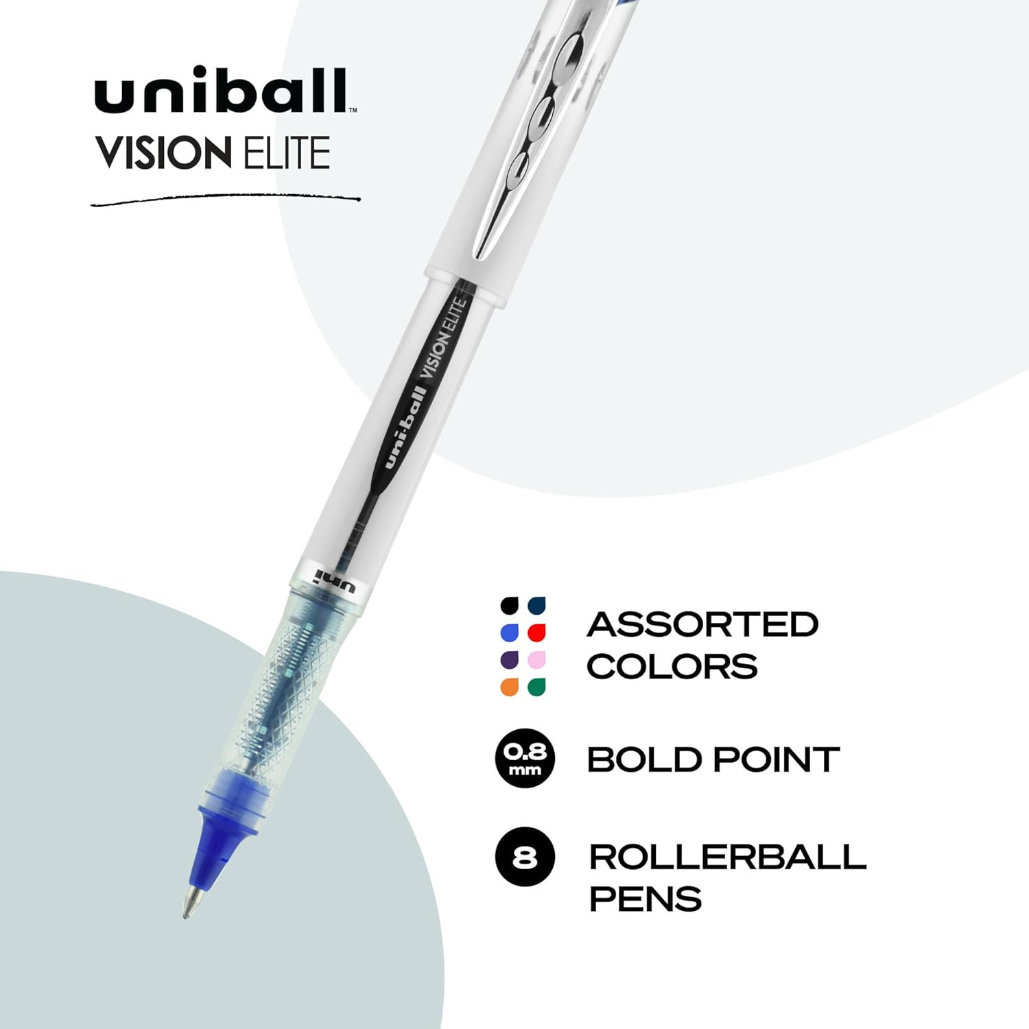 Uni-Ball® Vision™ Elite™ Liquid Ink Rollerball Pens, Bold Point, 0.8 Mm, Black B