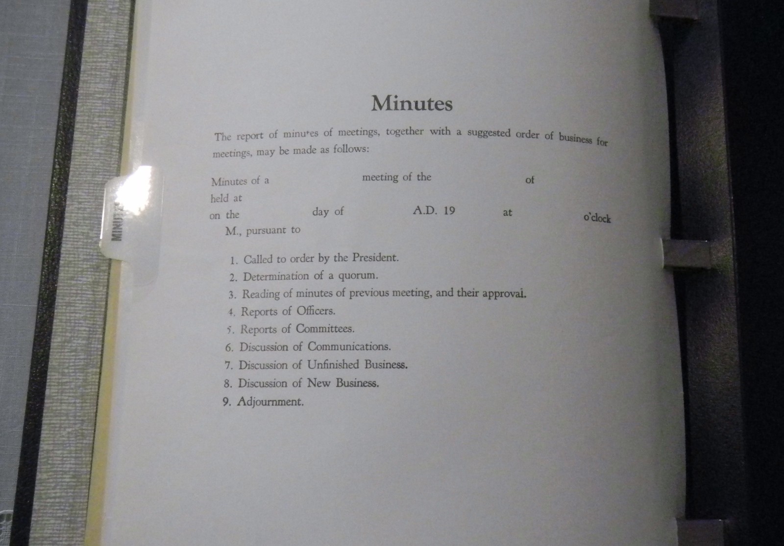 Vintage NATIONAL 98-731 “Minute Book” Binder Maroon Leatherette For 8.5 x 11 in