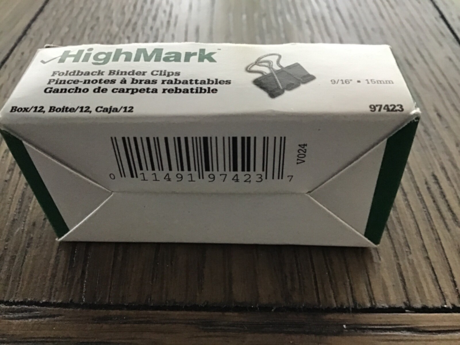 HighMark Foldback Binder Clips 9/16” – 1 Box of 12 Clips
