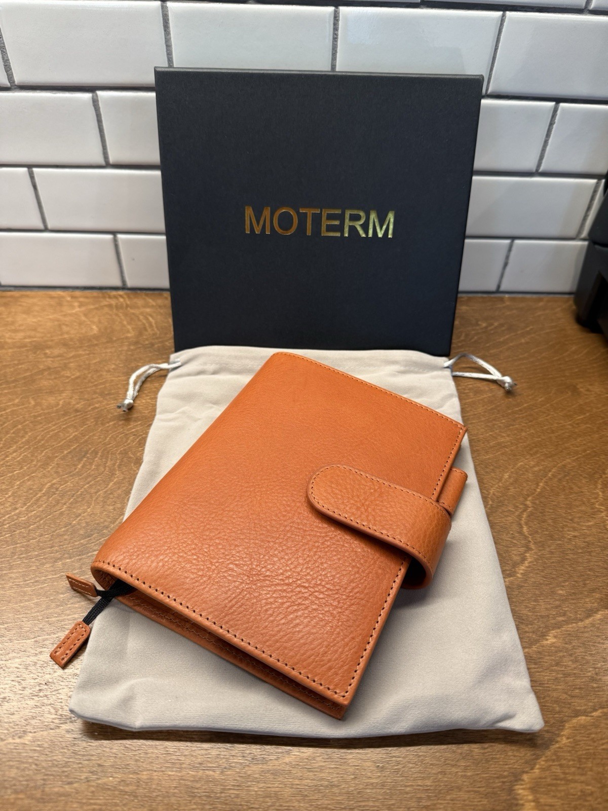 Moterm A6 Caramel Veg Tanned Leather Planner Cover New