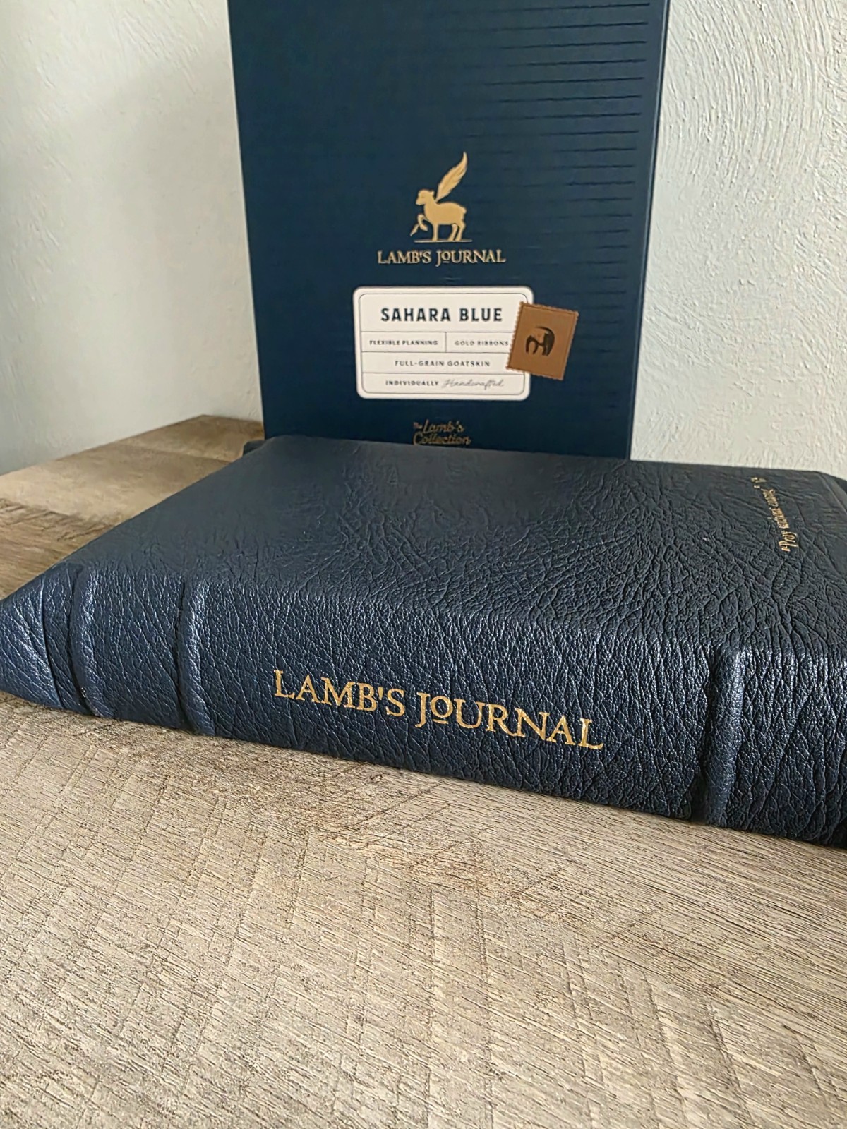 Humble Lamb Lamb’s Journal Sahara Blue Full-Grain Goatskin Leather, Illustrated