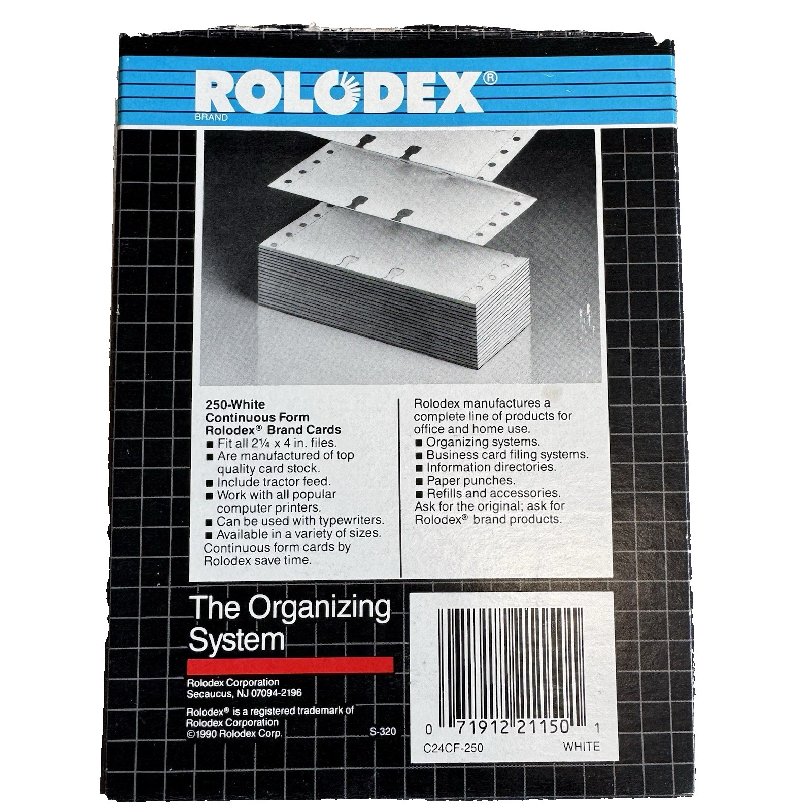 VTG Rolodex 266 x White Continuous Forms 2 1/6″ x 4″ C24CF for 2 1/4″ x 4″ Files