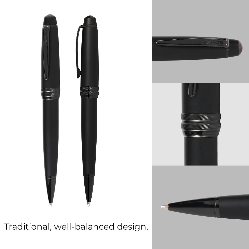 Cross Bailey PVD Matte Black Ballpoint Pen Luxury Writing Gift Free Engraving