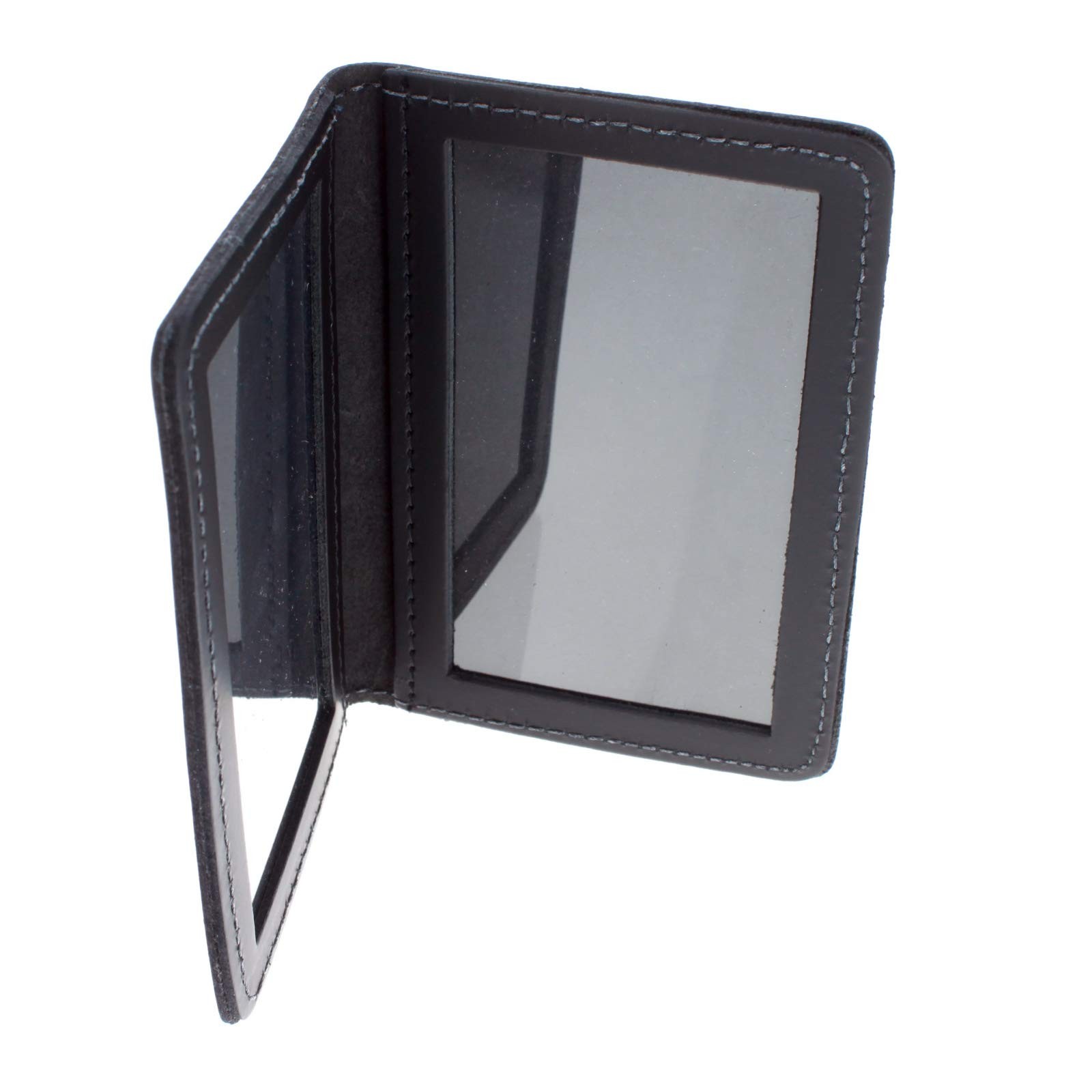 Asr Federal Leather Bifold Minimalist Double Id Card Credential Holder Smooth