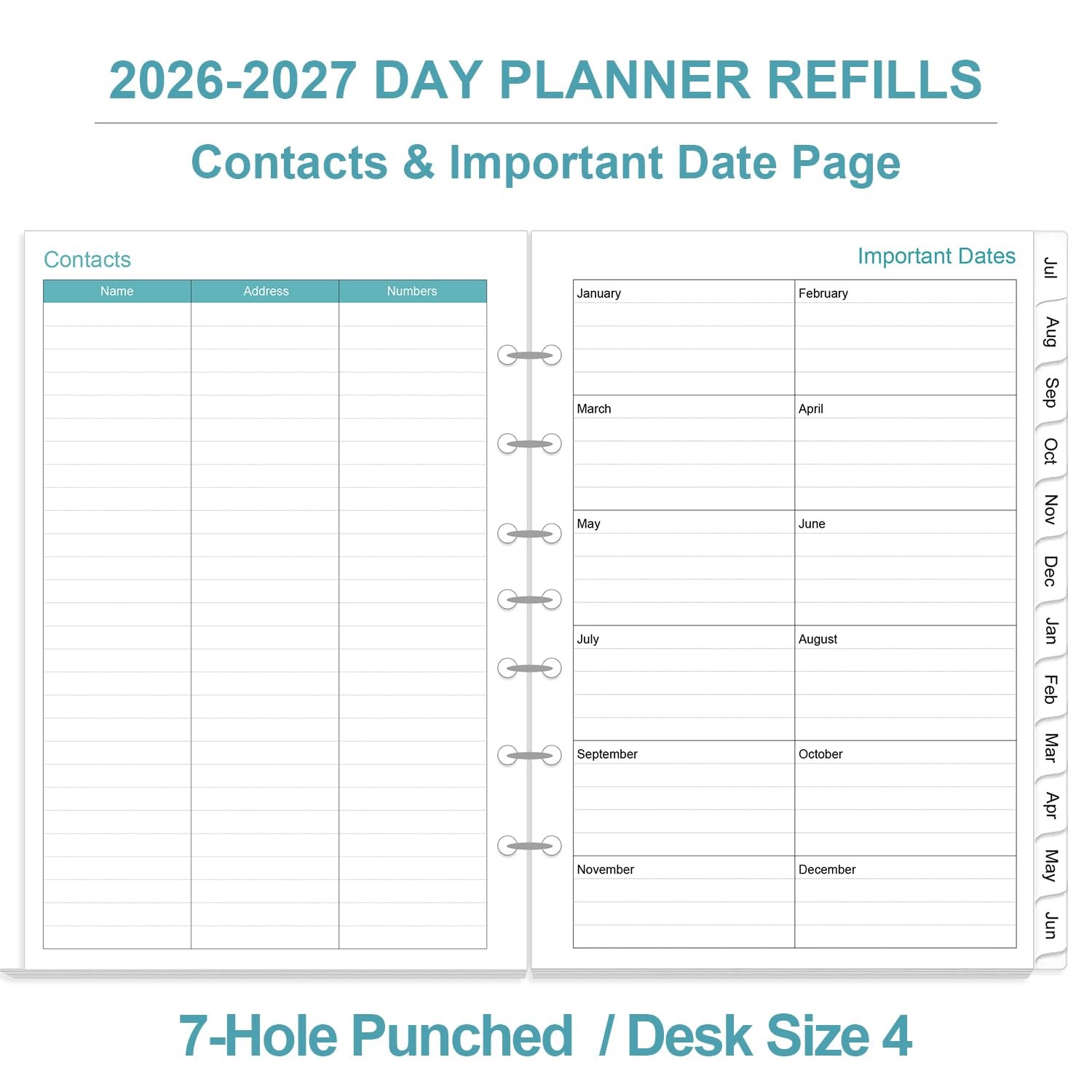 2026-2027 Planner Refills – One Page Per Day Daily ＆ Monthly Planner, July 20…