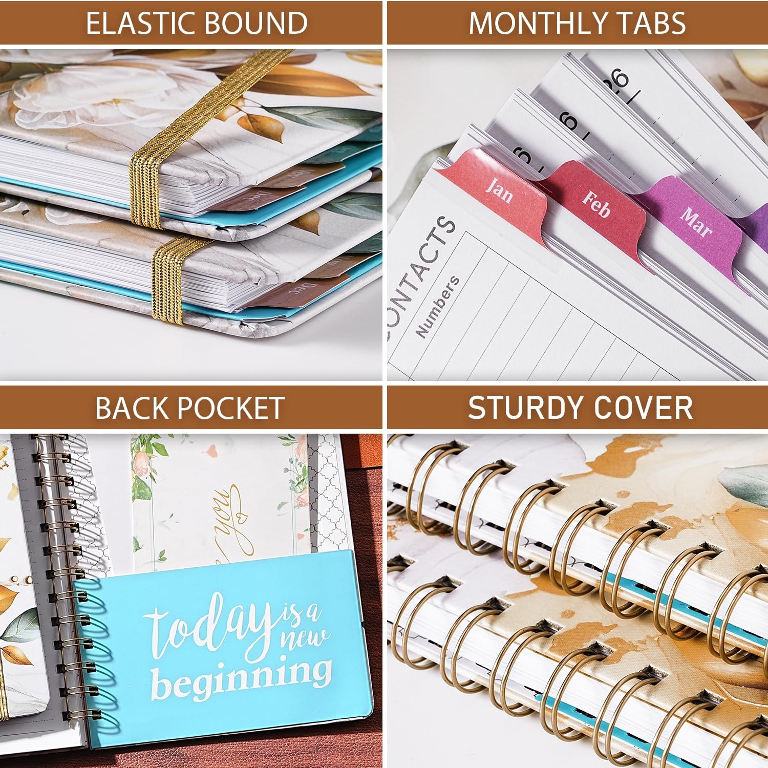 2026 Planner – 2026 Weekly and Monthly, JAN.2026 – 6.4″ x 8.5″, Gold
