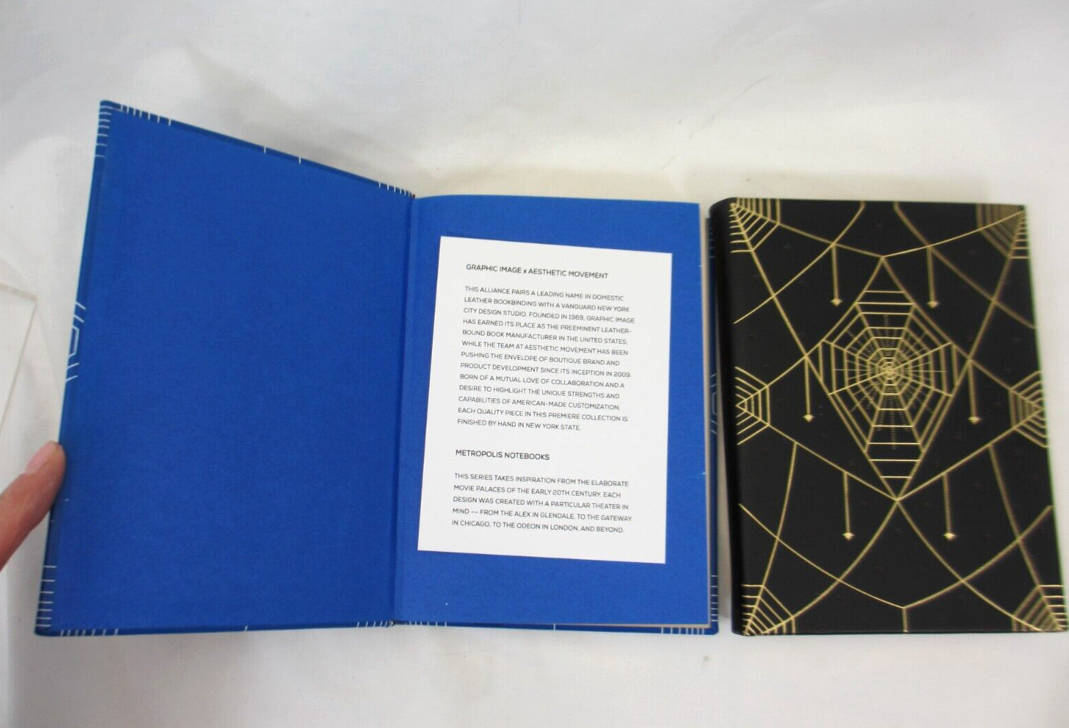 Graphic Image Metropolis Journal 7″ Leather Hardcover 224 Lined Pgs Web Blue