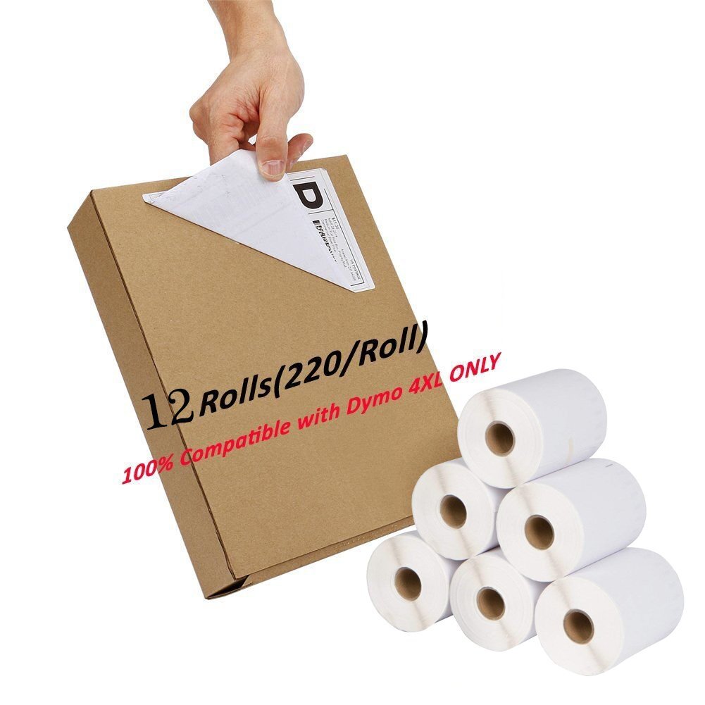 12 Rolls DYMO 4XL 220/Roll Direct Thermal Shipping Labels 4×6 1744907 Compatible