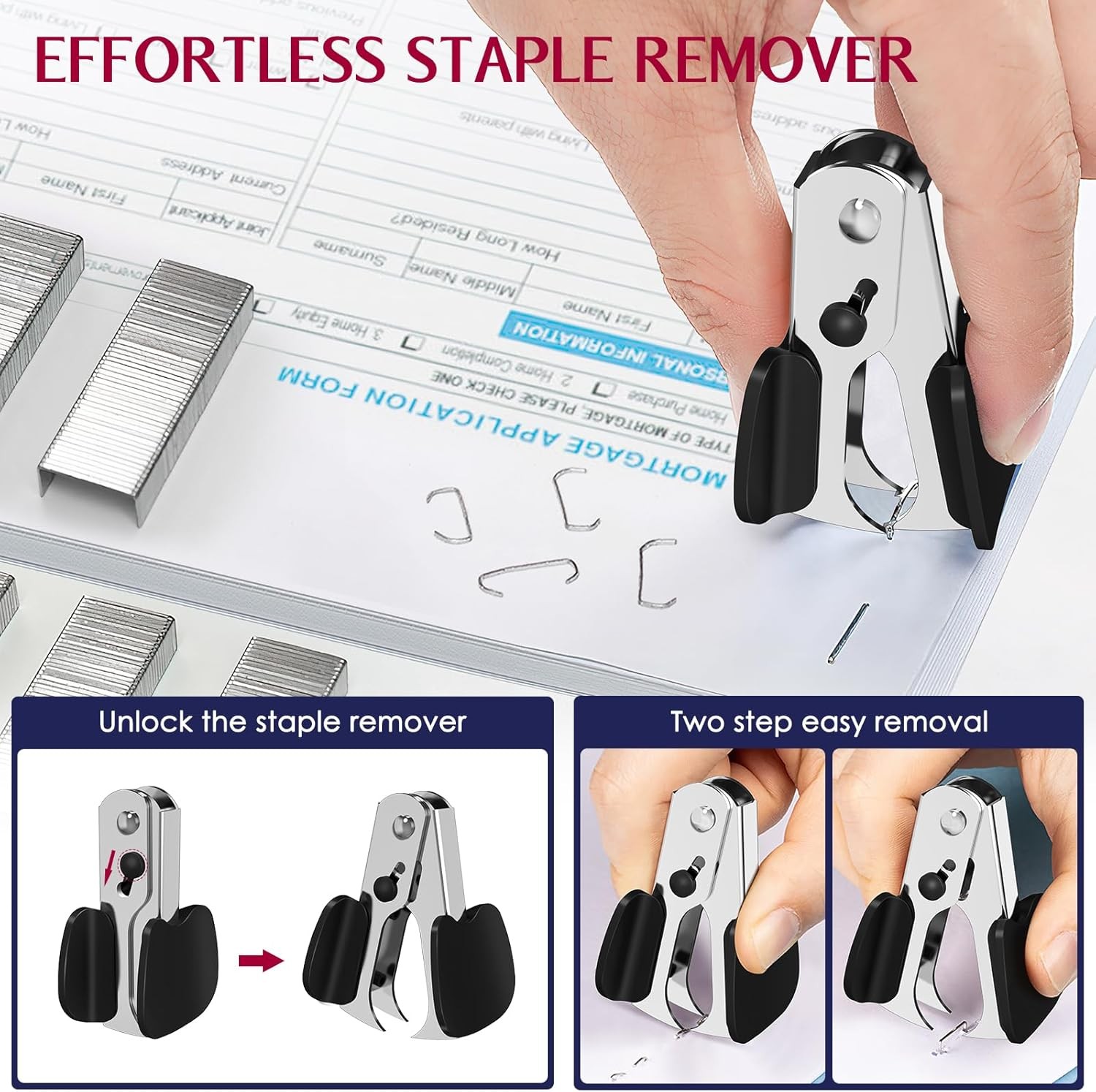 Metal Stapler Heavy Duty 50 Sheet Capacity with 1750 Staples and Staple Remover,