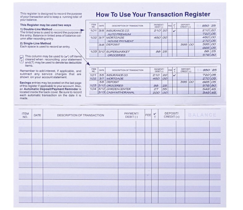 24 PCS Check Registers for Personal Checkbook, Easy to Read Checkbook Register