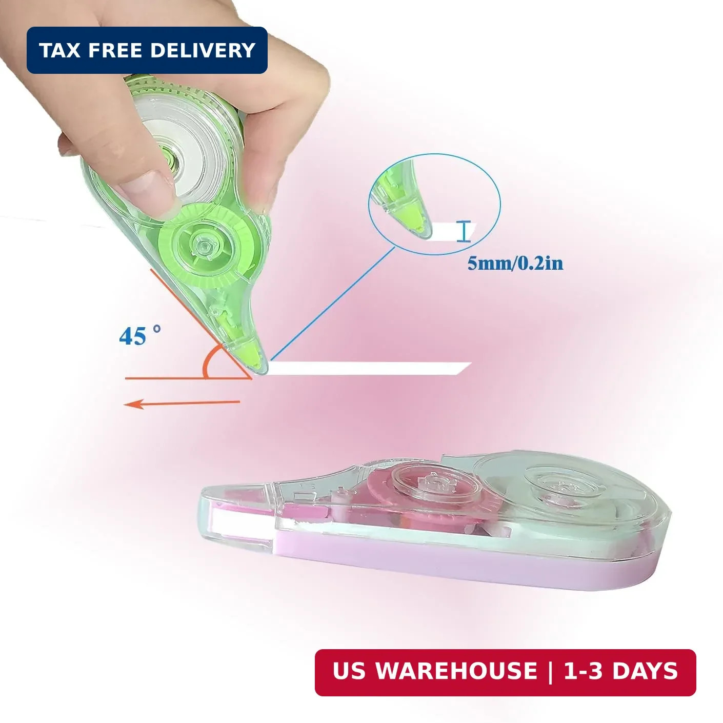 12PCS White Correction Tape,39.4ft Each,Easy To Use Applicator for Instant Corre