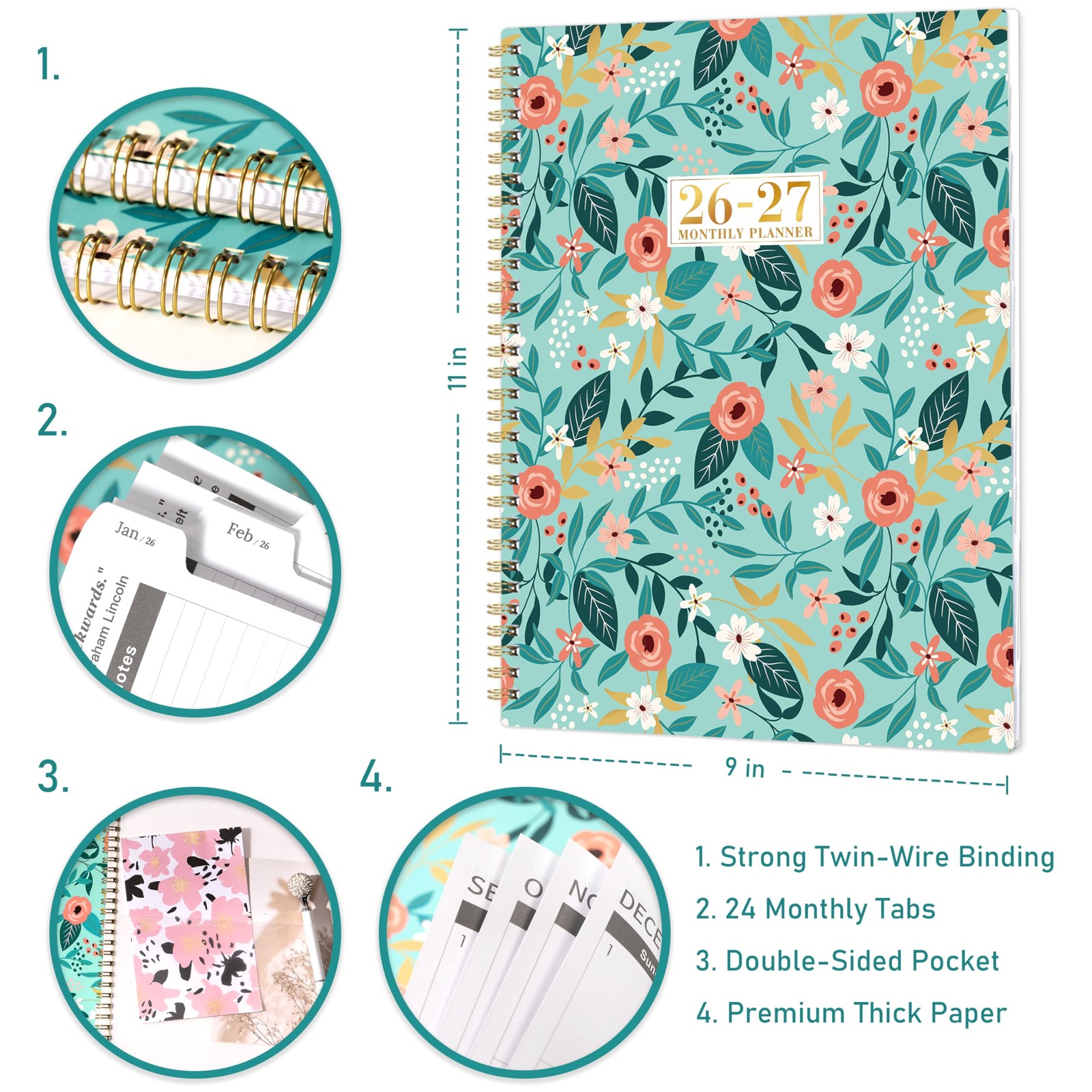 2026-2027 Monthly Planner/Calendar – JAN 2026 to DEC 2027, 2 Year Planner With
