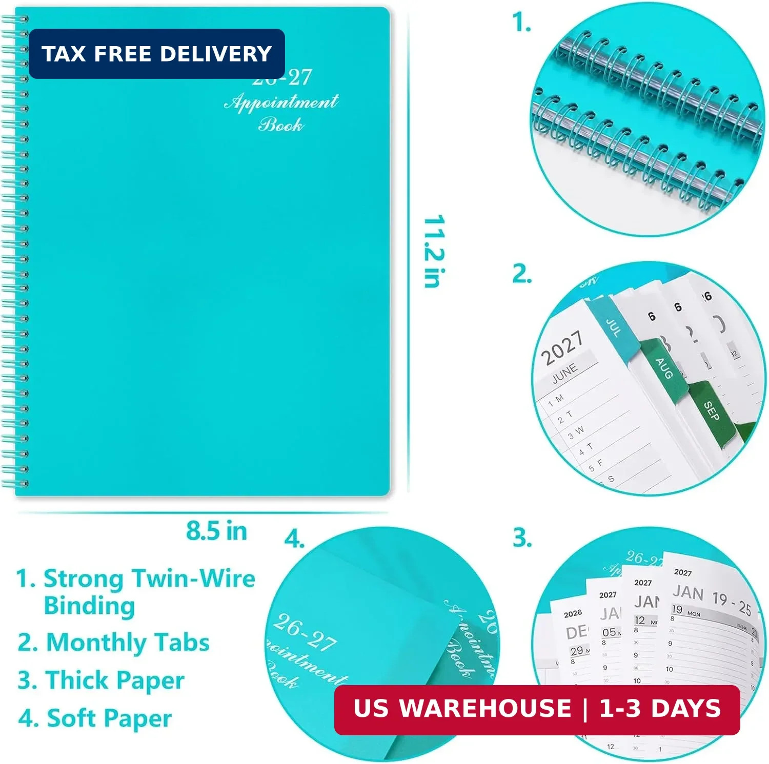2026-2027 Weekly Appointment Book & Planner – Daily Hourly Planner 2026-2027, 9″
