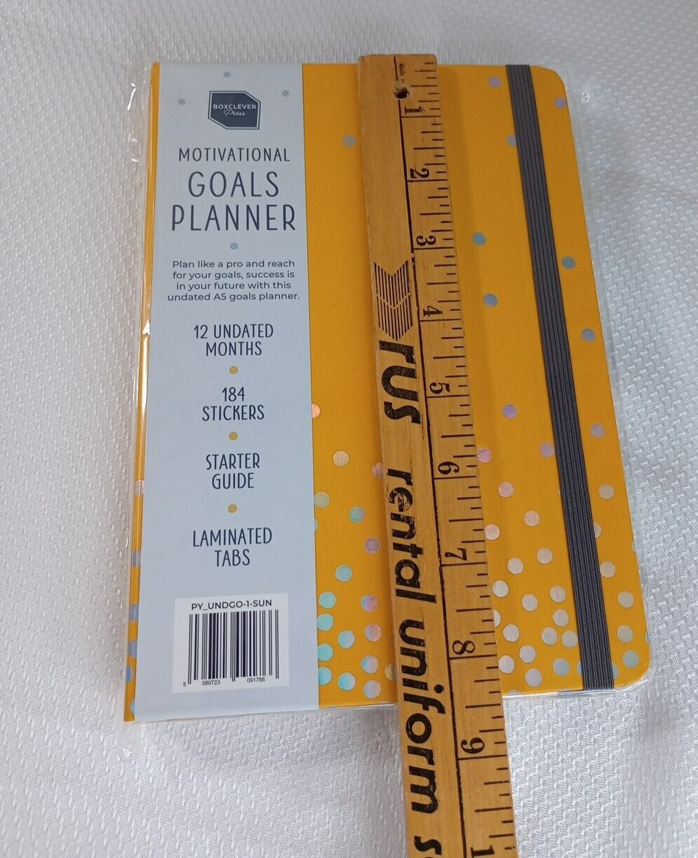 Goals Planner 12 Undated Months Motivational 184 Stickers Laminated Tabs