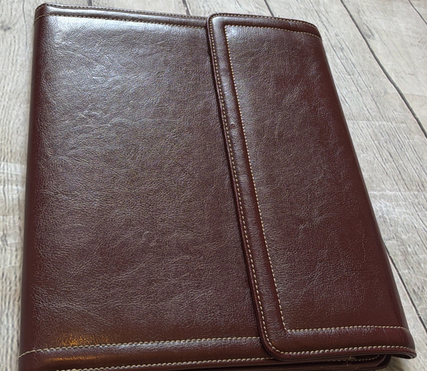 Samsonite Leather Portfolio Legal Pad Folio Burgundy Red Attache Briefbag Binder