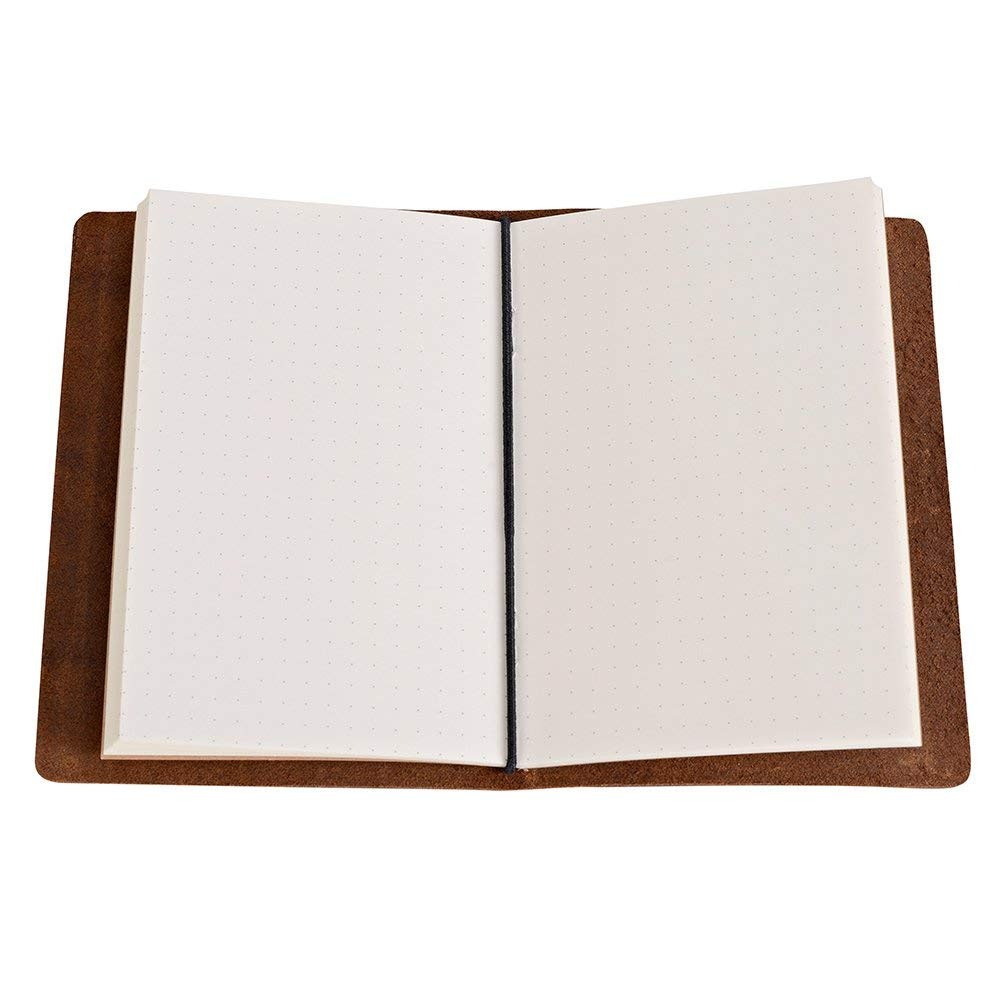 Pocket Travelers Notebook, Refillable Leather Travel Journal for Men & Women,…