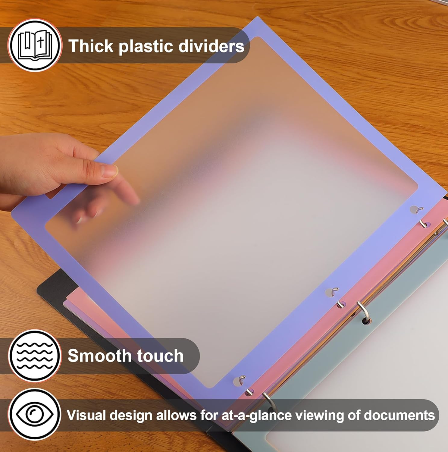 2 Set 8 Tab Binder Dividers for 3 Ring, Plastic Binder Dividers with Tabs Letter