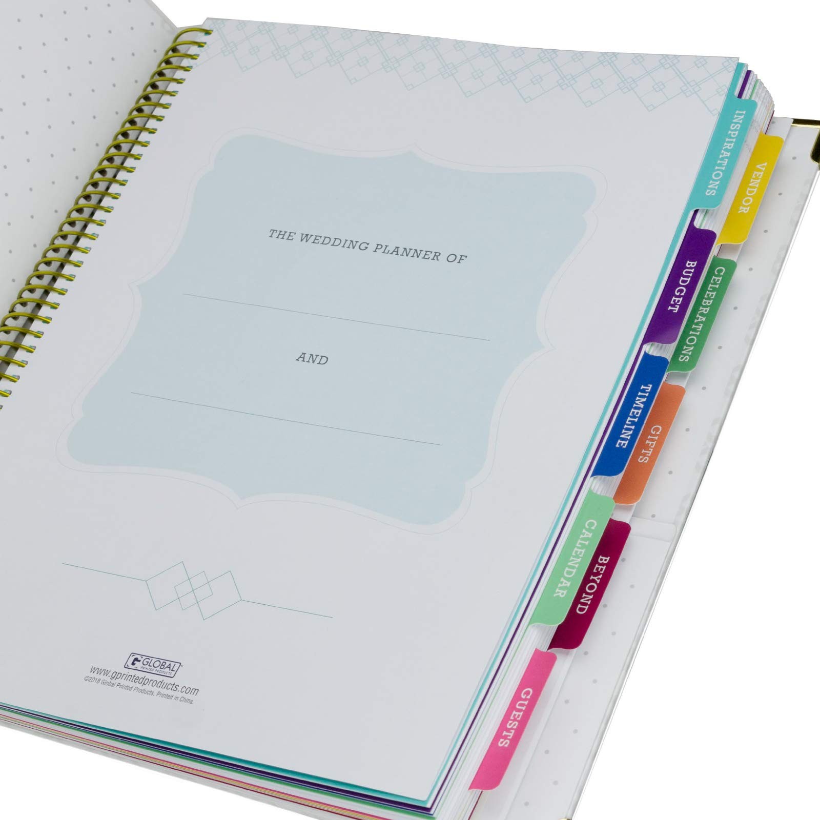 Global Printed Products Wedding Planner 9X11 Hardcover Organizer Bookmark