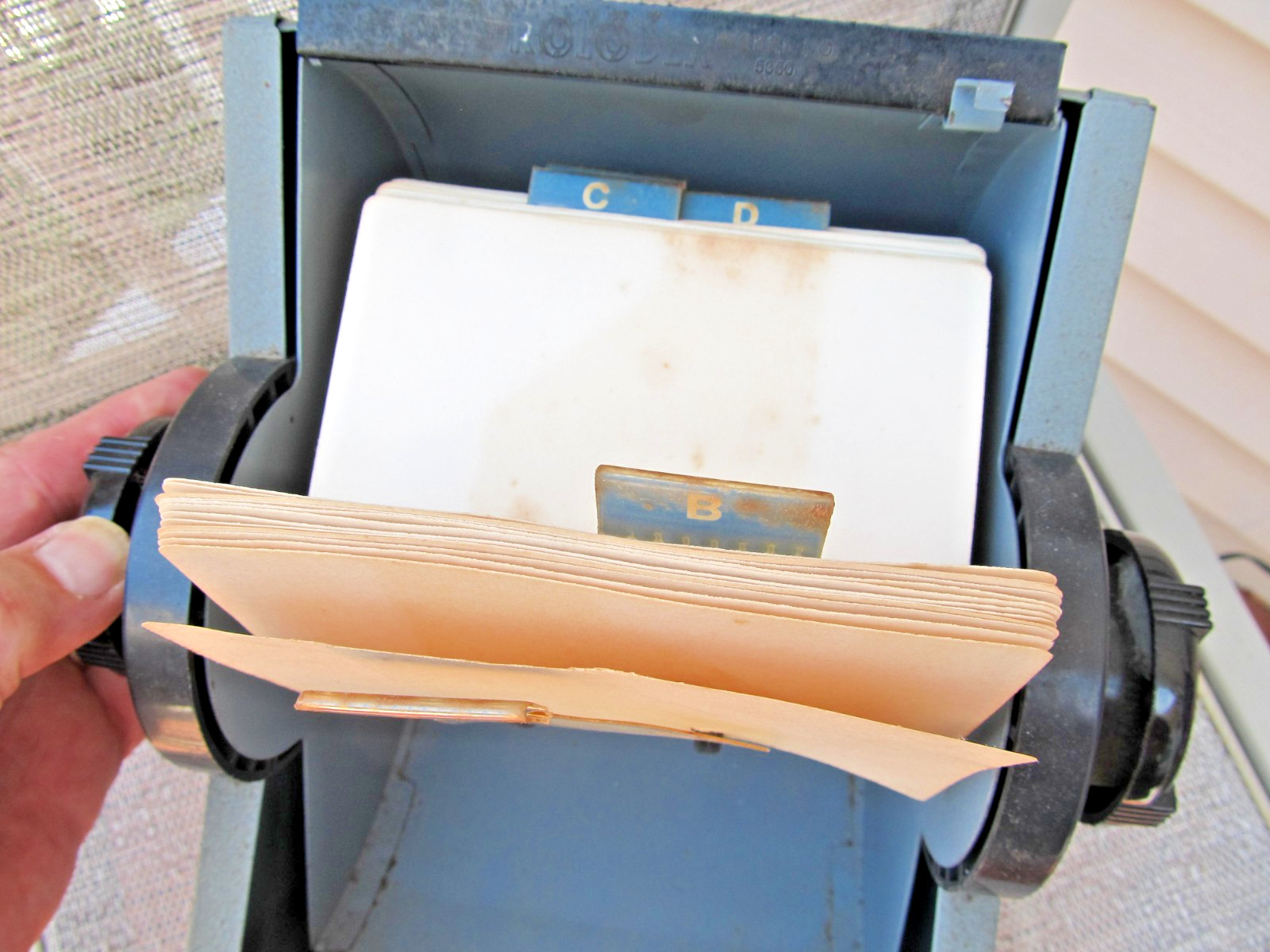Vintage ~ Rolodex 5350 Textured Metal Gray Address Card File (No Key) USA