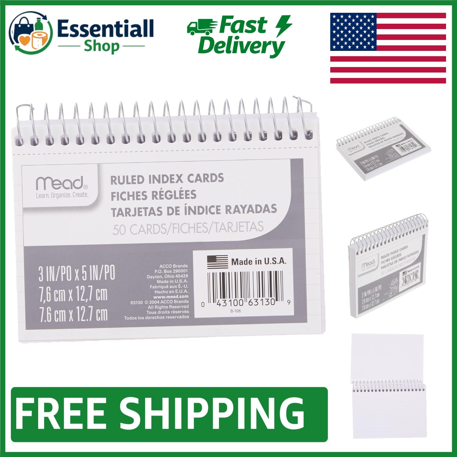 Versatile 3″ x 5″ Blank Back Index Cards – Perfect for Study & Presentations