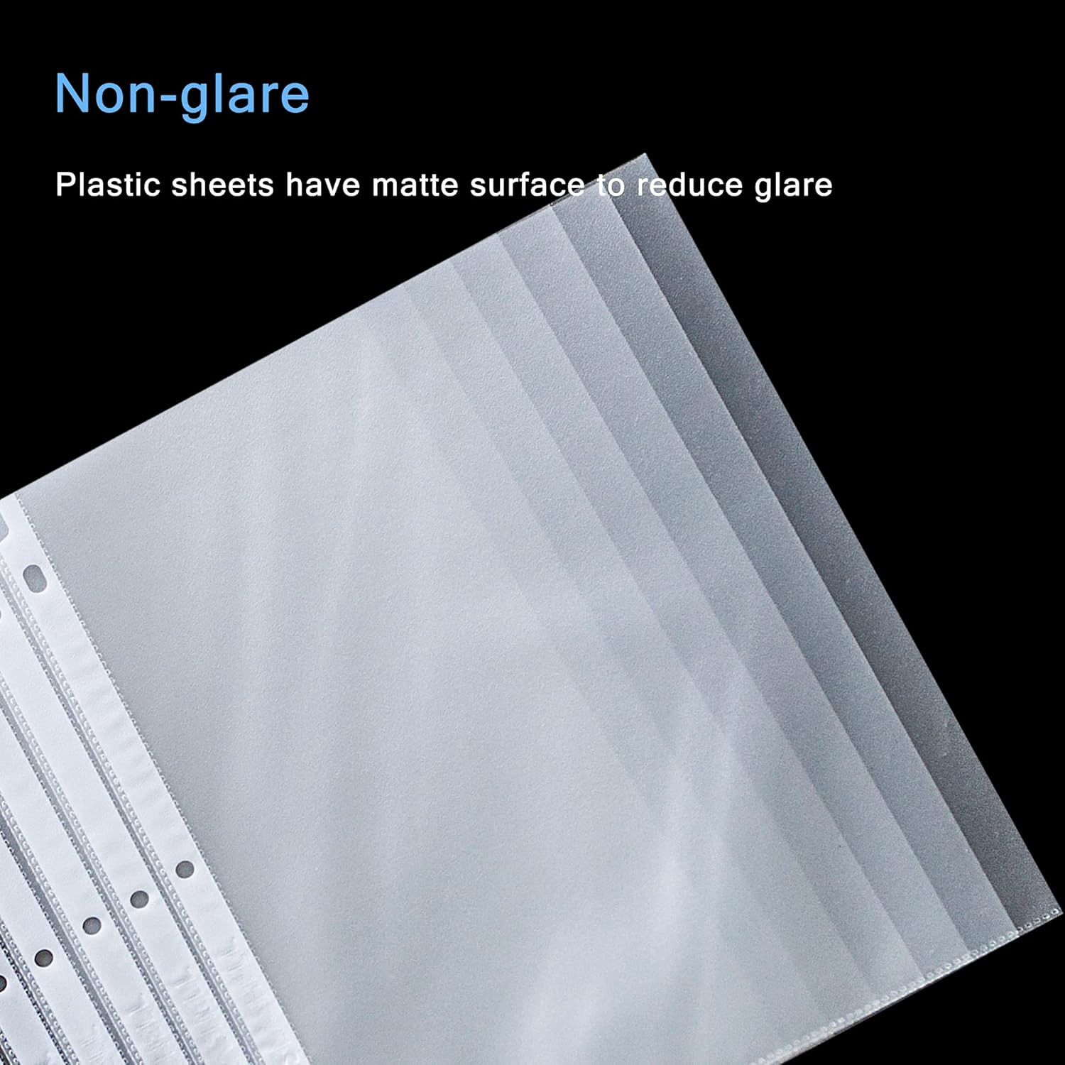 100 Economy Non-Glare Sheet Protectors, Plastic Page Protectors for 3 Ring Binde